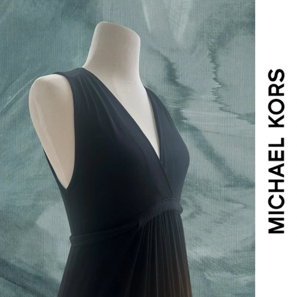 Michael Kors Black‎ Empire Waist Jersey Dress, Size XS, MSRP $128 - Picture 2 of 6